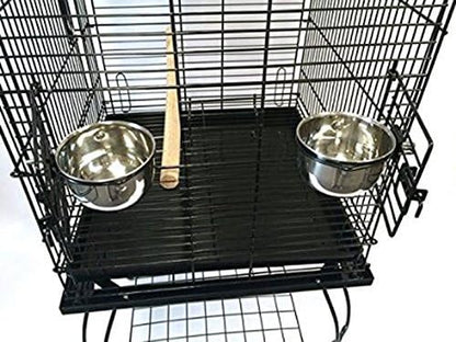 65-Inch Open and Close Dome Plays Top Parrot Lovebird Cockatiel Cockatiels Parakeets Cage Tight 5/8-Inch Bar Spacing with Removable Rolling Stand