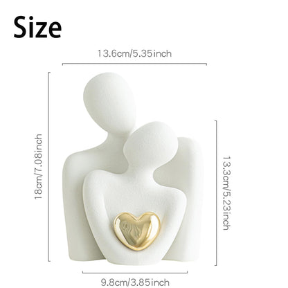 GJFASGF Ceramic Couple Statue - Modern Shelf Decor Knick Knacks for Shelves, Valentine's Day Wedding Gifts, Home Decor for Living Room, Bedroom, Bookshelf & TV Stand (L)