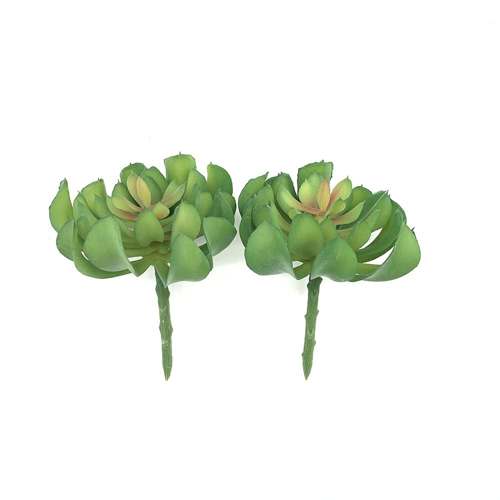 EBUYOM 2 PCS Artificial Succulents Plants Unpotted Fake Succulent Bouquet Arrangements Faux Plants DIY for Garden Decor Home Decoration Greenery Set (Lotus)