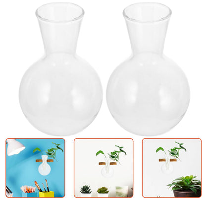 VOSAREA 3pcs Plant Propagation Station Vase Glass Plant Terrarium Hydroponic Vase Air Planter Bulb Succulent Pot Micro Landscape Vessel Desktop Decoration