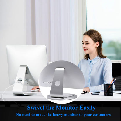 WYSXEBWZ Aluminum 360° Rotation Monitor Swivel Base Computer Screen Monitor Turntable Stand Flat Panel TV Rotating Mat for iMac Laptop Potted Plants Arts Crafts Products Display Stand