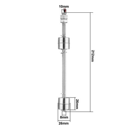uxcell Stainless Steel Float Switch for Water Pump Tank Swim Pool Garden Pond Liquid Water Level Sensor M10 212mm Length