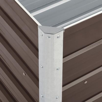 SKM Large Galvanized Steel Raised Garden Bed Brown 94.5x15.7x17.7 in,Brown (Weight 15.39KG)