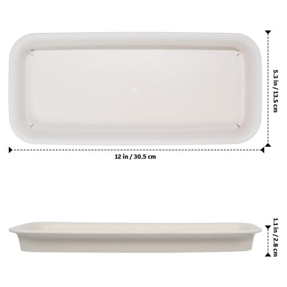 Sewroro 5pcs Plastic Plant Saucers Tray, Rectangular Flower Pots Planter Tray for Windowsill, Water Saving and Breathable Design