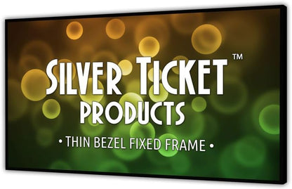 Silver Ticket Products S7 Series 6 Piece Thin Bezel Home Theater Fixed Frame 4K/8K Ultra HD, HDTV, HDR & Active 3D Projection Screen, 16:9 Format, 110" Diagonal, White Material S7-169110