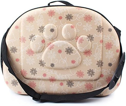 Foldable Pet Dog Cat Carrier Cage Collapsible Travel Kennel - Portable Pet Carrier Outdoor Shoulder Bag for Puppy Dog Cat Small Medium Large Animal (M, Beige)