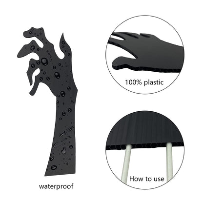 Anditoy 5 Pack Halloween Black Hands Yard Signs with Stakes Scary Silhouette Halloween Decorations for Outdoor Yard Lawn Garden Decor