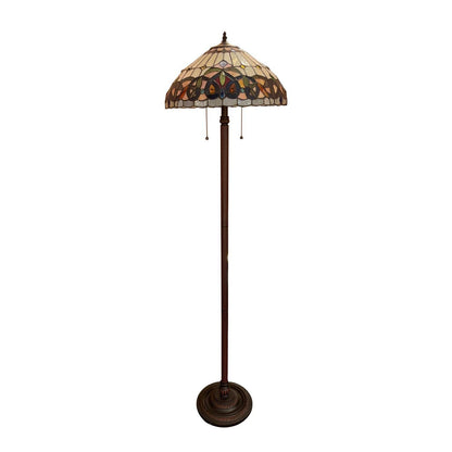 Chloe Lighting 2 Light Floor Lamp, Victorian Tiffany-Style, Dark Bronze, Multicolor, 18in  Wide, Model CH3T353BV18-FL2