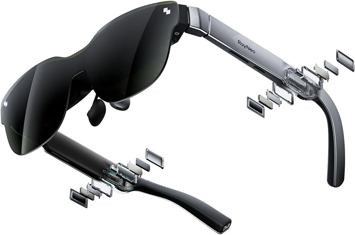 RayNeo Air 3s AR/XR Glasses, 201" 120Hz FHD HueView Display, Portable AR Video Eyewear Gaming Glasses for iPhone 16/15, Android, Mac, Switch, PS5, Steam Deck - Next-Gen Wearable Theater