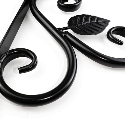 NSBELL Plants Hangers Outdoor Indoor Decor, Wall Hooks for Hanging Plant Bracket, Plant Hooks for Bird Feeder, Wind Chime, Lights, Lanterns (Black-2PCS)