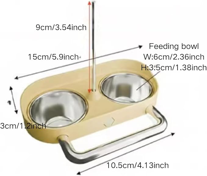 Bird Feeder Birds Bowls Stainless Steel Dishes Coop Cups with Fruit Skewer, Parrot Feeding Dish Cups Food Water Bowls with Bird Food Holder for Budgies Lovebirds (Blue,Oval)