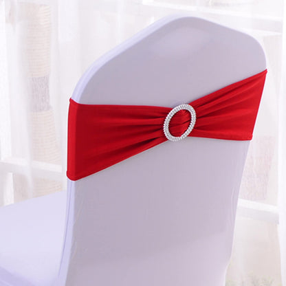 Tosnail 50 Pack Spandex Chair Sashes Wedding Chair Decoration Party Chairs Covers - Red