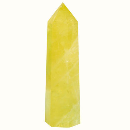 WUYOUSHI 1PCS Citrine Natural Crystal Tower 3.54-4.33" Healing Crystal Wand 6 Faceted Chakra Reiki Meditation Therapy