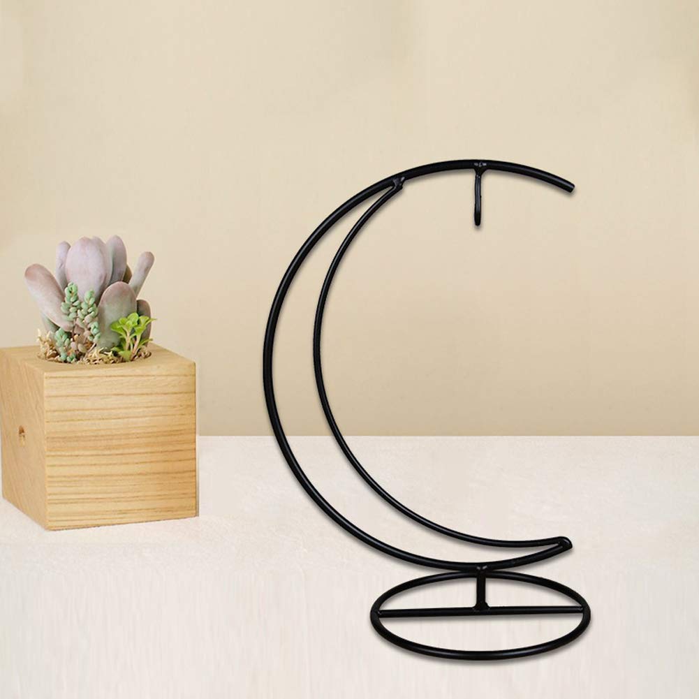 WAJJ Ornament Display Stand, 2 Pack Iron Hanging Stand Rack Holder for Hanging Glass Globe Air Plant Terrarium, Witch Ball and Home Wedding Decoration (Moon)