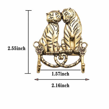 Cucumis 2 Pcs Coat Hooks Wall Mounted - Tiger Wall Hooks, Lovely Hanger Hooks, Bathroom Hooks - Pack of Hooks for Keys, Gowns, Coats (Gold)