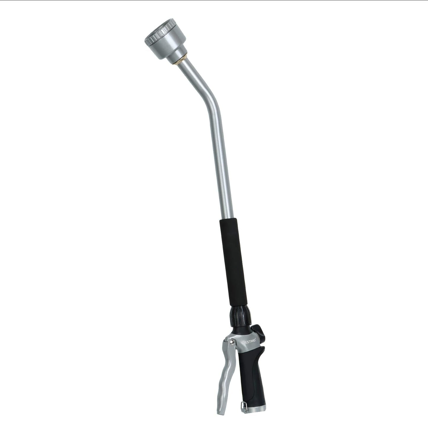 RESTMO Long Watering Wand, 24 Inches Gentle Soft Full Shower Sprayer Wand with Flow Control, Heavy Duty Metal Hose Wand for Hanging Baskets, Shrubs, Plants, Flowers, Garden and Lawn, Black