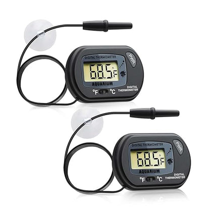Digital Aquarium Thermometer Fish Tank Thermometer Test with Large LCD Display Fahrenheit/Celsius(℉/℃) for Aquarium Reptile Terrarium Turtle Tank