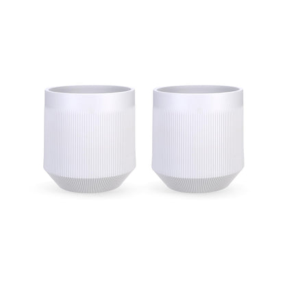 Yaghpy Plant Pots，Set of 2 Plastic Large Pots for Indoor Plants,Flower Pots Outdoor Planters with Drainage Hole and Seamless Saucer,(White 12Inches)