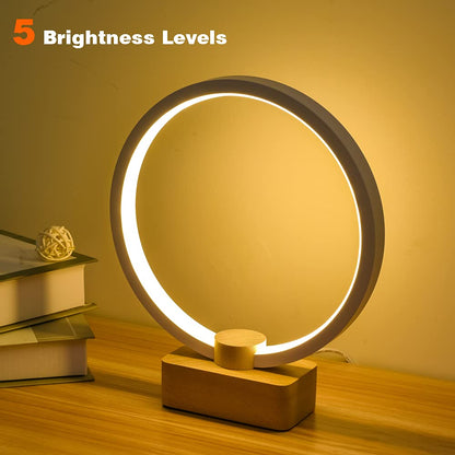 LONRISWAY LED Wood Table Lamp, Bedroom Bedside Night Light, Dimmable Led Lighting, Creative Home Decor, Unique House warmging Gift 1.3m Cable, 5W 350LM Nightstand Lamps