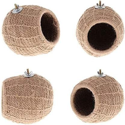 Litewoo Bird Breeding Nest Warm Rope Bed House for Small Medium Bird Parrot Parakeet Conure Cockatiel Canary Finch Lovebird Budgie (D: Hemp Rope)