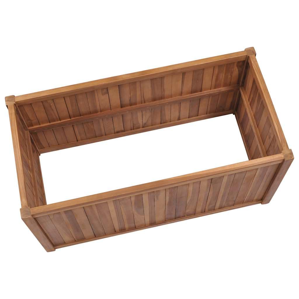 vidaXL Solid Wood Teak Raised-Bed Garden Planter - Large, Durable, Easy to Assemble, Unique Wood Grains, Proposition 65 Warning