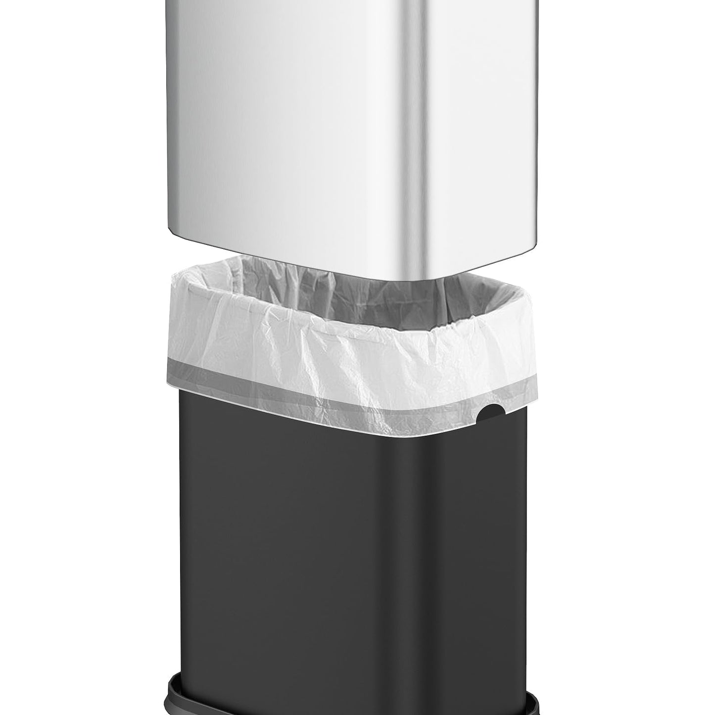 KHMMGK 2.6 Gal Stainless Steel Bathroom Trash Can,Metal Waste Baskets with Removable Inner Bucket,Small Office Garbage Can