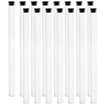 WEBEEDY 15 PCS Incense Storage Tubes with Black Lid Clear Acrylic Tube for Incense Sticks Storage Holder for Meditation Yoga Relaxation Prayer Party Decoration,9.13x0.59 Inch(No Incenses Stick)