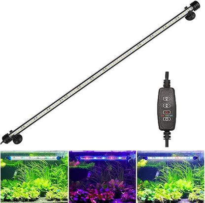 Submersible Aquarium Light Underwater Fish Tank Light with Timer Auto On/Off, LED Aquarium Light Bar 3 Light Modes Dimmer Adjustable Brightness,36.6inch (with Timer&dimmer)