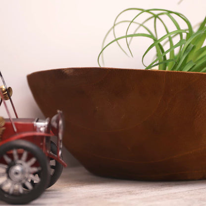 Athaliah Wooden Dough Bowl, 23.75'' Large Wood Dough Bowl for Decor, Hand Carved Rustic Long Wood Decorative Bowls for Table Centerpiece Dining Room Home Kitchen Decor