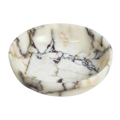 FutureStone Marble Key Bowl for Home Decor, Decorative Bowl for Coffee Table, Marble Fruit Bowl For Table Centerpiece, Coins Candy Catchall Bowl For Entryway (Calacatta Viola, 7.8" x 1.9")