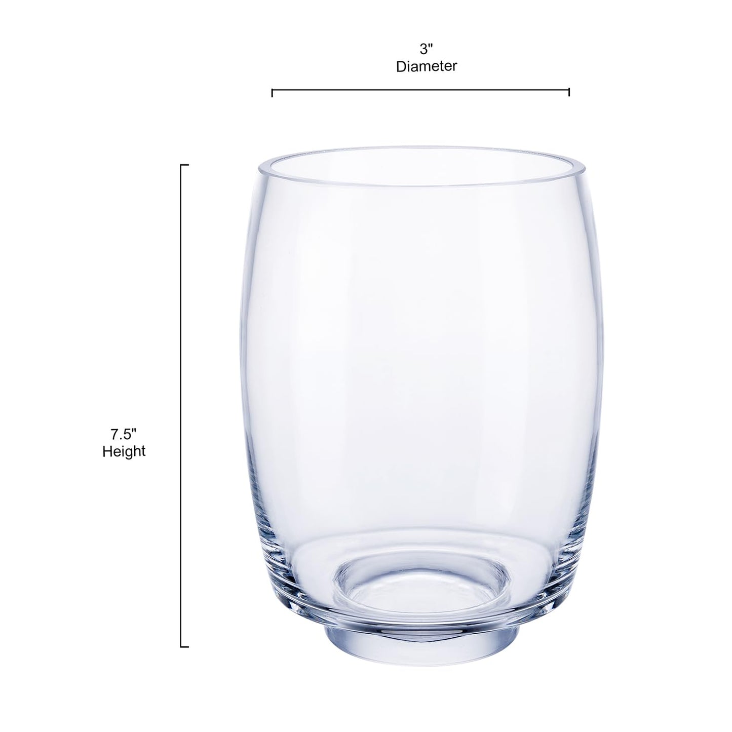 7.5“ Round Hurricane Glass Footed Pillar Candle Holder Clear Flower Vase Floral Planter Terrarium for Weddings, Parties, and Home Decor - Elegant Table Centerpiece