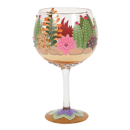 Enesco Designs by Lolita Desert Terrarium Copa Artisan Cocktail Glass, 24 Ounce, Multicolor