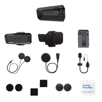 Cardo PACKTALK PRO Motorcycle Helmet Communication System Intercom, Crash Detection, Auto On/Off, Air Mount, 45mm Speakers