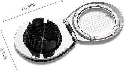 Egg Slicer Egg Cutter Egg Wedger For Hard Boiled Eggs,Stainless Steel Wire with 3 Slicing Styles Silver&Black