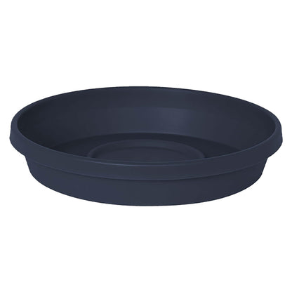 Bloem 10" Terra Round Plant Saucer, Lightweight UV-Resistant Resin Outdoor & Indoor Flower Pot Tray - Traditional Design and Durable for Garden and Home Décor - Fits 10-inch Planter Pots, Navy Blue