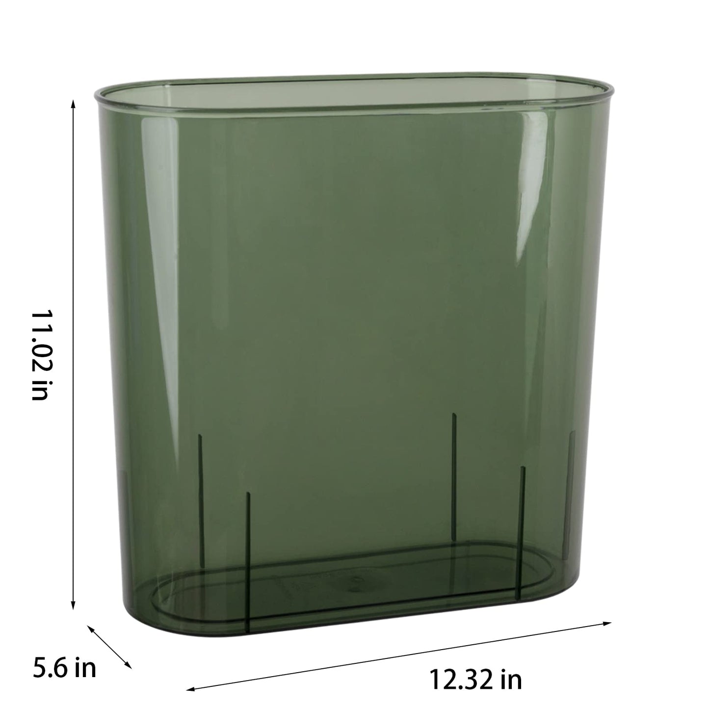 Anyoifax Small Trash Can Slim Garbage Can 3 Gallon Waste Basket Trash Bin Container for Bathroom, Bedroom, Living Room, Kitchen, Under Desk, Office, Colleg Dorm - Green