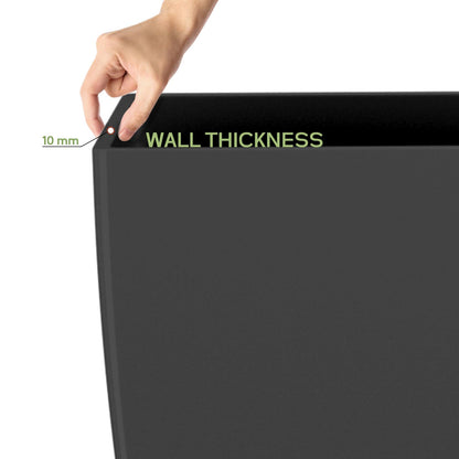 FIASON 21" Tall Outdoor Planters Set of 2,Front Porch Planter Pots with Drainage Design Holes for Patio, Porch, Garden, Indoor,Black