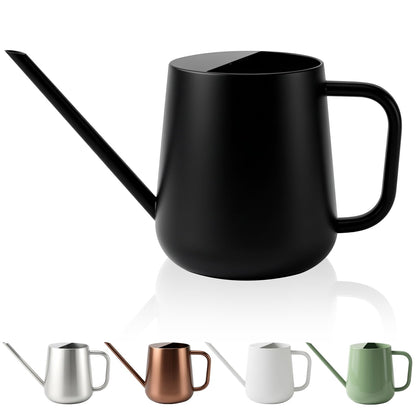 Chemlliy Watering Can for Indoor & Outdoor Plants, 35 oz/1000ml Watering Can with Metal Handle, Stainless Steel Garden Long Spout Watering Pot for Indoor House Plants Bonsai Flower Decorative
