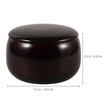 YARNOW Go Jar Wooden Chess Piece Holder Bowl with Lid 5.51 Inch Durable Storage Container for Go Gobang Stones Home Game Accessory