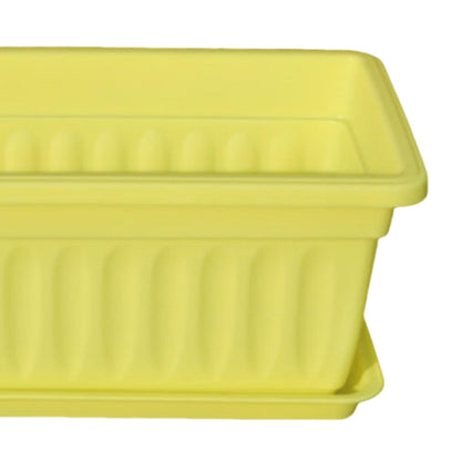 Sdlnklm Rectangular Planter Box for Gardening on Balcony Or Deck, Yellow