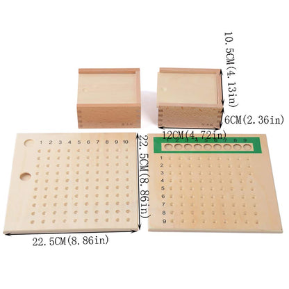 Kghios Montessori Multiplication and Division Board Montessori Math Toys Material for Toddlers Kids,Multiplication & Division Board