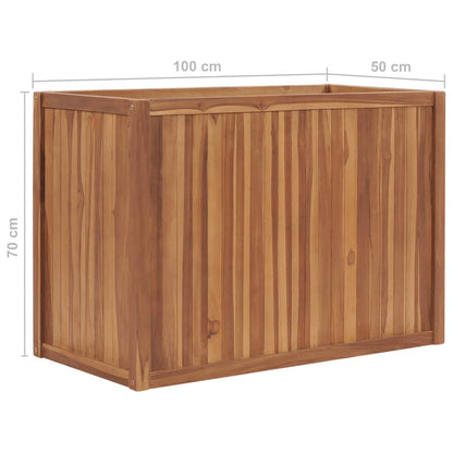 GFMGUEMV Solid Teak Wood Raised Bed Planter with Fine Sanded Water Based Finish for Indoor and Outdoor Use, 15.7x15.7x15.7 Inch Square Planter