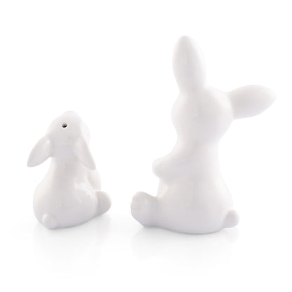 Arthur Court White Stoneware Mother and Baby Easter salt and pepper shakers set, Durable and Easy to Clean, Whimsical Addition to Table Settings, Bunny salt and pepper shakers