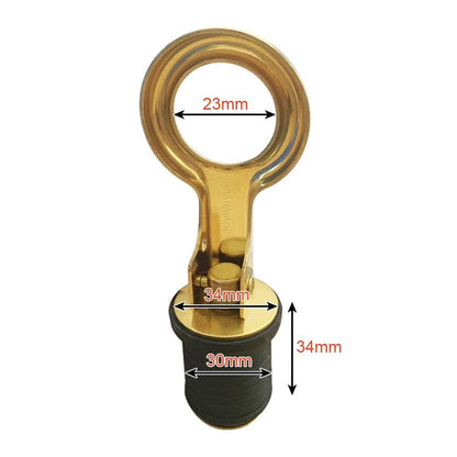 Joywayus Rubber Drain Plug Brass Snap Handle for 1-1/4 Inch Diameter Boat Drains