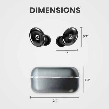 Back Bay Audio Tempo 30 Wireless Earbuds for Small Ears - Award-Winning Sound, Sweatproof Bluetooth Earbuds, Comfortable Ear Buds for Women, Silver Earphones Small Ear Canals, Long Battery Headphones