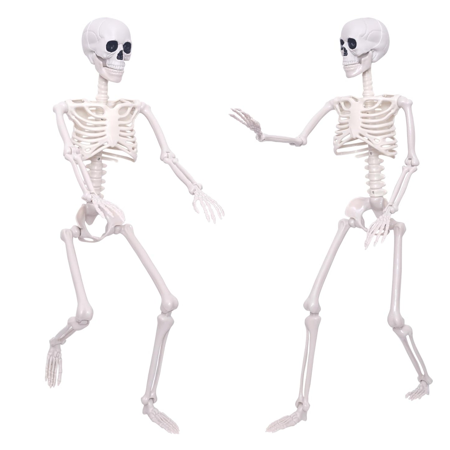 QSBOFOST 2Pack Skeletons Decorations,3FtLife Size Skeleton Posable Skeleton with Movable Joints for Halloween Decorations