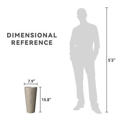 Kante Tall Concrete Planter, 15.8 Inch Height Large Flower Pot for Indoor Outdoor Plants, Suitable for Home, Patio, Garden, Porch, Weathered Concrete