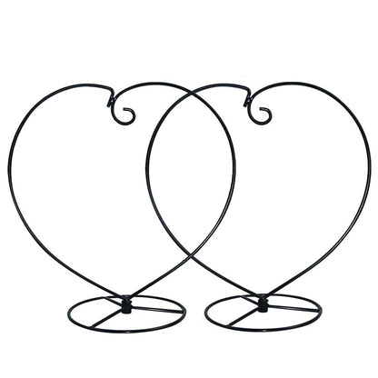 YY YEARCHY Ornament Display Stand Heart Shaped Hook Rack Holder for Hanging Glass Globe Pot Terrarium Witch Ball Home Christmas Wedding Decoration Creative Gift (2, 4.7" x 9" x 9")
