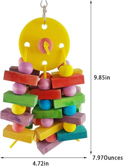 YF-ANEN Bird Chew Toys - Parrot Cage Bite Toy Wooden Blocks Bird Parrot Toy for Small and Medium Cockatoos and Various Birds