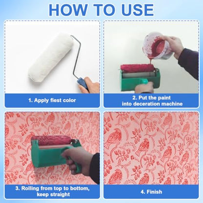 jojofuny Printed Roller 7 Inch Textured Paint Roller for Unique Wall Decoration Durable Rubber Wall Texture Tool for DIY Art Projects and Easy Painting